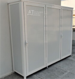 Ντουλάπες κατασκευασμένες εξ' ολοκλήρου από αλουμίνιο, ραμποτέ ή panel αλουμινίου. Αλουμίνιου Ντουλάπα